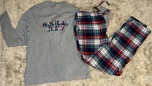 J.CREW MEN’s Pajama Set “Holiday Crew”  Top And Flannel Bottoms Size Medium - Picture 1 of 1