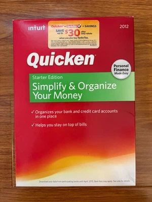 Intuit Quicken 2012 Starter Edition Finanças Pessoais Fácil - Imagem 1 de 4