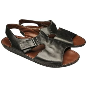 Naturalizer Womens Scout Sandals Flats Size 9.5W Slingback Leather Hook & Loop  - Picture 1 of 6