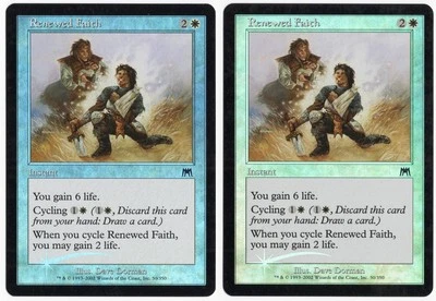 Renewed Faith x2 2x 2002 Onslaught FOIL White Common Instant MTG SP - NM AZ2 - Image 1 of 2