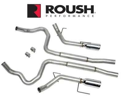 2005-2009 Ford Mustang GT Roush 403936 2.5" Cat Back Exhaust System Chrome Tips - Image 1 of 2