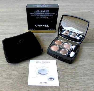 CHANEL LES 4 OMBRES 308 CLAIR OBSCUR MULTI BROWN EYESHADOW COMPACT PALETTE NEW - Image 1 of 4