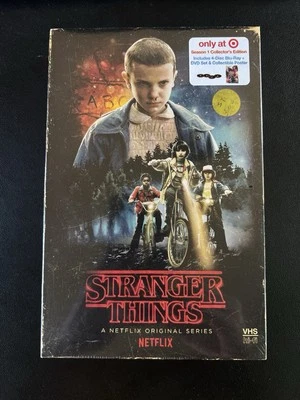 Stranger Things Season 1 Target VHS Edition 4 Disc Blu-Ray DVD Set - Sealed! - Image 1 of 4