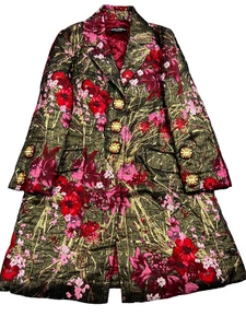 Gabardina Dolce & Gabbana para mujer 40 multicolor floral muesca solapa jacquard - Imagen 1 de 14
