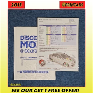 Bewertungsformular für Bremsanlage von Sears 2013 + Kaufhaustasche - Bild 1 von 7