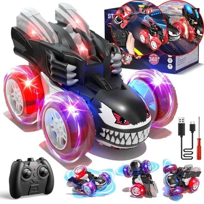 Venom Image RC Stunt Car w/ Lights 360° 4WD Remote Control Cars Toys for Kids