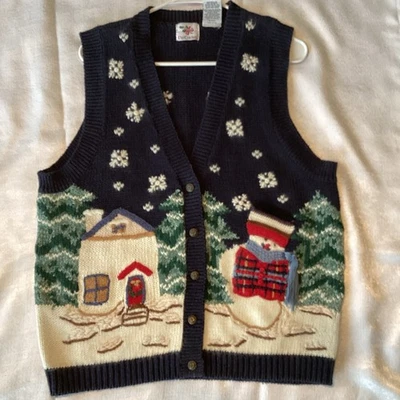 Cascanueces Cottagecore Navidad Suéter Chaleco Mujer’s Talla Grande Bordado De Colección Foto 1 de 4