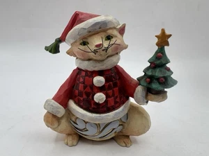 Jim Shore Cat Holding a Christmas Tree 3 inches - Picture 1 of 6