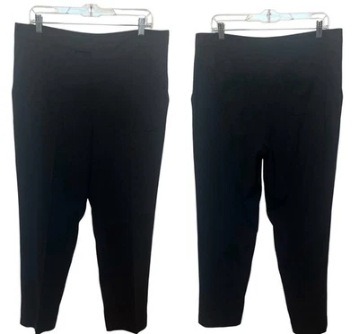 Rag & Bone Women Silk Dress Pants Cuffed Trousers Size 10 Black Stretch Pockets - Image 1 of 4