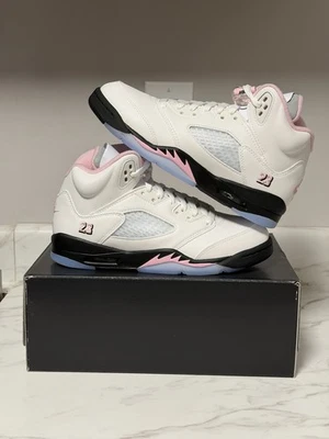 Air Jordan 5 Retro Medio Suave Rosa Escuela Primaria GS Talla 7Y HQ7980-102 NUEVO Foto 1 de 4
