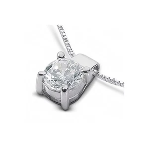 Colgante solitario clásico de platino diamante natural redondo I SI1 0,33 quilates I SI1 - Imagen 1 de 5