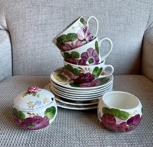 Tazas y platillos, platos y azucareros Belle Fiore Simpsons Chanticleer Ware - Imagen 1 de 12