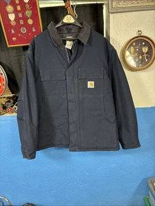 Vintage Y2K Carhartt Jacke CO3 Dark Navy Blau Stepp Gefüttert Artic Gr. 48 R NEU - Bild 1 von 4