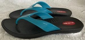 Chanclas Okabashi para mujer ML (8/9) negro verde azulado sandalias de tanga - Imagen 1 de 7
