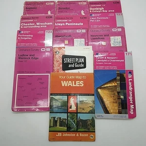 Job Lot Maps -Wales & Borders, X13 Mainly OS 1:50000 & Street Maps Various dates - Picture 1 of 24