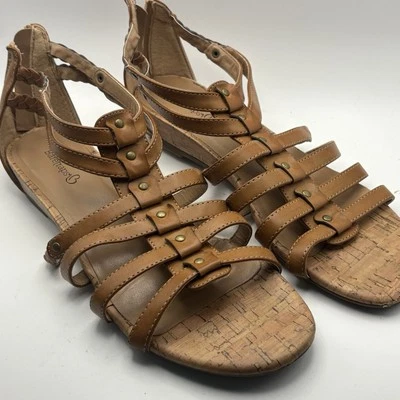 Baretraps Gladiator Strappy  Casual Brown Zipper Flat Cushioned Sandals 9.5 - Image 1 of 4