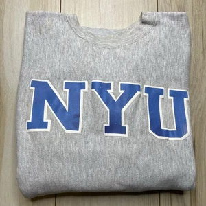 Vintage Champion Reverse Weave NYU New York University Sweatshirt Large USA 90s - Picture 1 of 13