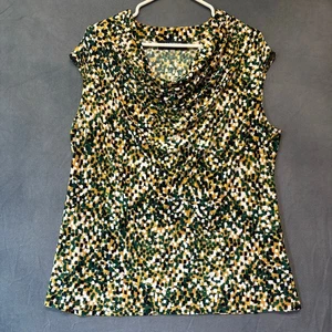 Kasper Digital Camo Blouse Sleeveless Women's XL Office Business Work Teacher - Picture 1 of 11