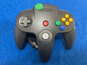 Official Nintendo 64 Controller OEM N64 Color Black Gray Tight Stick 9/10 Tested - Picture 1 of 12
