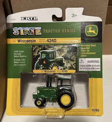 John Deere 4240 2WD Tractor State Series Edition Wisconsin, 1/64 scale, ERTL - Image 1 of 4