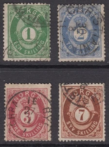 NORUEGA, 1872 - PEQUEÑO LOTE USADO - Imagen 1 de 2