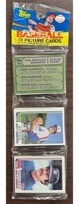 1982 Topps Baseball Rack Pack Factory Sealed Card Upside Down On Top - Image 1 of 2