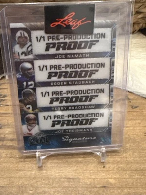2024 Leaf Metal Signature Series VERMELHO 1/1- Namath/Staubach/Bradshaw/Theismann - Imagem 1 de 2