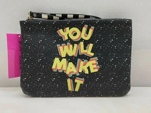 NWT NEW BETSEY JOHNSON WRISTLET BAG PURSE CLUTCH WALLET Black White Yellow $48 - Picture 1 of 4