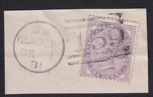 QV SG171 1d Pale Lilac 14 Dots (die 1) On Piece Glasgow 159 Dated Duplex - Picture 1 of 2