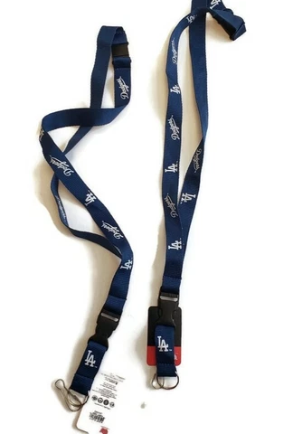 Lot of 2 Los Angeles Dodgers Lanyard Key Chain w/Detachable Buckle 21"L x 3/4"W Cover