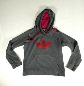 Adidas Hoodie Adult Medium Grey Logo Embroidered Long Sleeve Mens - Picture 1 of 12