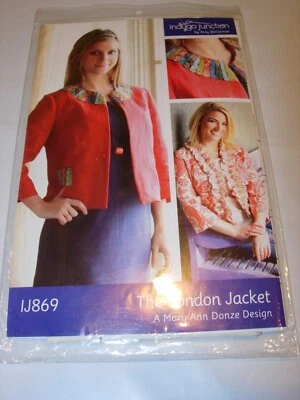 WOMENS LONDON JACKET UNCUT Sewing Pattern ART FABRIC SCRAP QUILTING SIZE S-2XL - Image 1 of 3