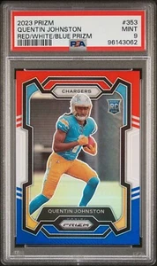 2023 Prizm Red/White/Blue Prizm #353 Quentin Johnston PSA 9 - Picture 1 of 2