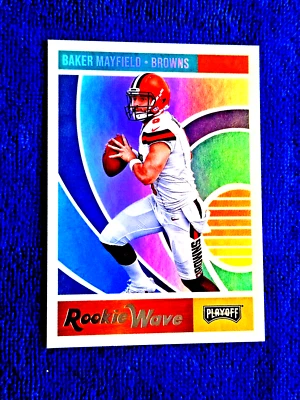 2018 Baker Mayfield Panini Playoff Rookie Wave Holo Foil RC #1 Centered Mint - Image 1 of 4