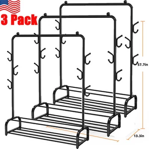 Metal Garment Rack Heavy Duty Closet Organizer Clothes Hanger Shoes Storage Rack - Picture 1 of 14