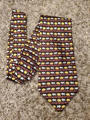 Corbata Jonathan Rogers PARA HOMBRES 100% Seda Hecha a Mano Oso Toro Comprar Vender Foto 1 de 4