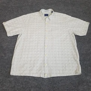 Tommy Bahama Silk Cotton Blend Short Sleeve Button Up Mens XL Multicolor Striped - Picture 1 of 15