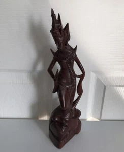 "Estatua balinesa de madera tallada a mano escultura para mujer - 12"" pulgadas de alto" - Imagen 1 de 19