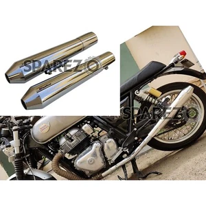 For Royal Enfield GT & Interceptor 650 Powerage Short Exhaust Silencer, Polished - Picture 1 of 6