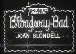 Broadway Bad 1933 Joan Blondell,Ricardo Cortez region free DVD - Imagen 1 de 1