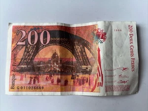 FRANCE 200 FRANCS 1996 Bank Note - Deux Cent 200 Francs Bill Gustave Eiffel - Picture 1 of 4