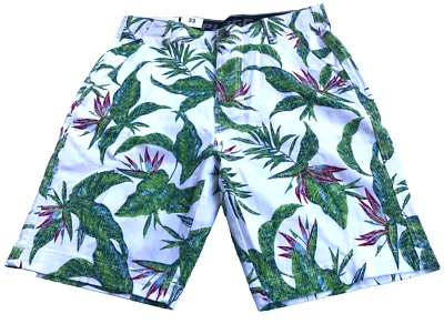 PLUGG CLOTHING Men's Shorts (SIZE 33) Flex Waist PALM LEAF & BIRDS OF PARADISE - Image 1 of 4