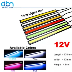 LED Strip DRL Daytime Running Lights FOG COB CAR LAMP WHITE RED DAY Driving 12V - Picture 1 of 17
