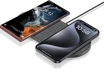 Almohadilla de carga inalámbrica 2 en 1 cargador rápido doble 20 W para iPhone 16 15 Samsung S24 23 Foto 1 de 4