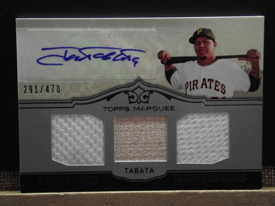 2011 Topps Marquee Acclaimed Impressions Triple Relic Auto #AIT6 Jose Tabata #'d - Image 1 of 2