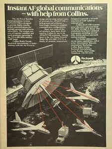 Rockwell International USAF Global Communication AFSATCOM Vintage Print Ad 1976 - Picture 1 of 2