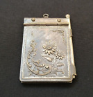 Antique Pure Silver Plate Brass Pocket Notepad Mechanical Pencil