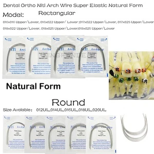 100 piezas de alambre dental Ortho Niti arco súper elástico forma natural redondo rectangular - Imagen 1 de 81