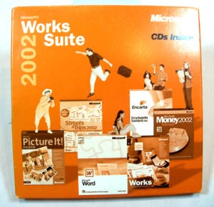 MICROSOFT WORKS SUITE 2002 5 DISC CD-ROM SET, WITH PRODUCT KEY - Picture 1 of 3