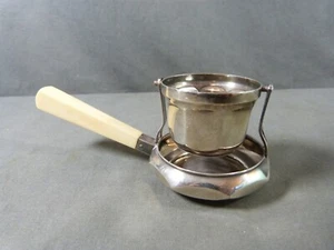 Pasador de té francés vintage art deco plateado con mango de ivoirino - Imagen 1 de 9